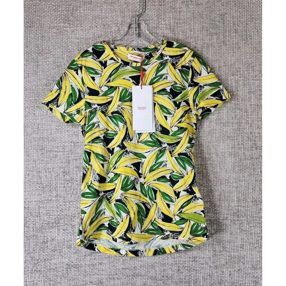 Orlebar Brown Jimmy Top Banana Shirt Kids Age 10 Yellow Green 100% Cotton NEW